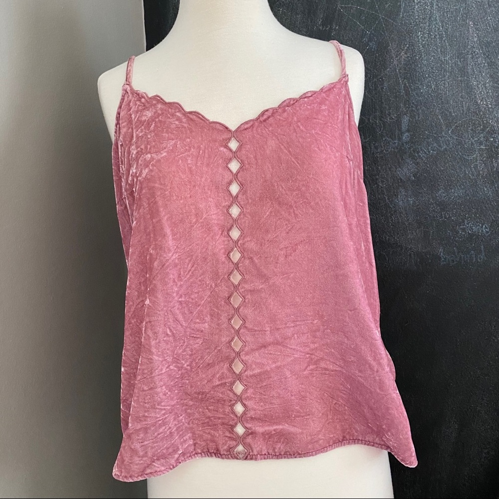 Pink velour tank top